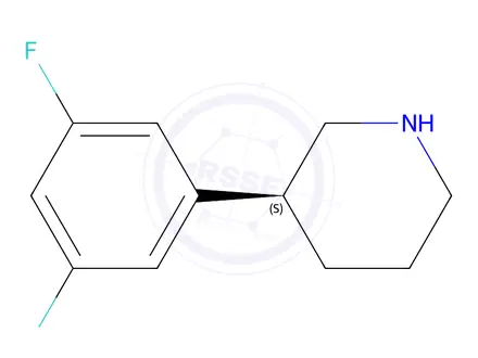 Chemical structure of (S)-3-(3,5-difluorophenyl)piperidine