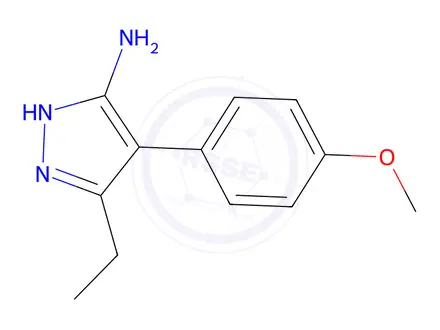 Chemical structure of 5-ETHYL-4-(4-METHOXY-PHENYL)-2H-PYRAZOL-3-YLAMINE