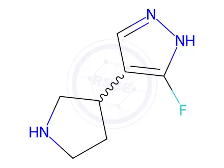Chemical structure of 3-Fluoro-4-(pyrrolidin-3-yl)-1H-pyrazole
