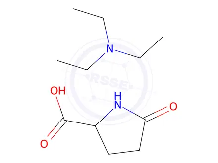 Chemical structure of 5-oxo-DL-proline, compound with triethylamine (1:1)