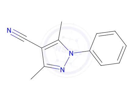 Chemical structure of 3,5-Dimethyl-1-phenyl-1H-pyrazole-4-carbonitrile