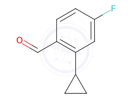 Chemical structure of Benzaldehyde, 2-cyclopropyl-4-fluoro-