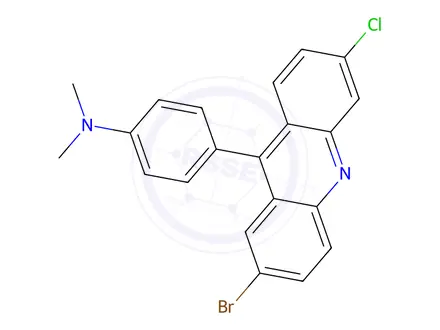 Chemical structure of 4-(2-Bromo-6-chloroacridin-9-yl)-N,N-dimethylaniline