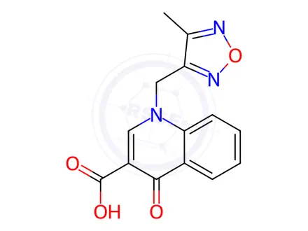 Chemical structure of 1-((4-Methyl-1,2,5-oxadiazol-3-yl)methyl)-4-oxo-1,4-dihydroquinoline-3-carboxylic acid