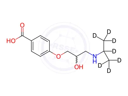 Chemical structure of 4-(2-Hydroxy-3-isopropylaminopropoxy)benzoic Acid-d7