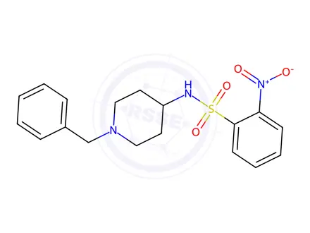 Chemical structure of N-(1-benzylpiperidin-4-yl)-2-nitrobenzenesulfonamide