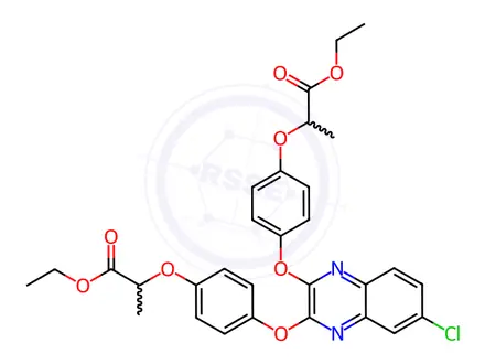 Chemical structure of Diethyl 2,2'-((((6-chloroquinoxaline-2,3-diyl)bis(oxy))bis(4,1-phenylene))bis(oxy))dipropanoate