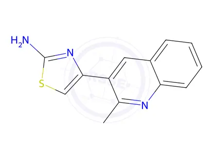 Chemical structure of 4-(2-Methylquinolin-3-yl)thiazol-2-amine