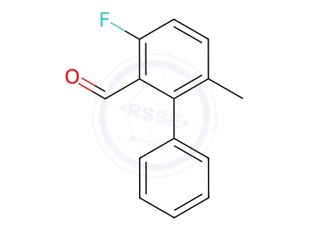 Chemical structure of 3-fluoro-6-methyl-[1,1'-biphenyl]-2-carbaldehyde