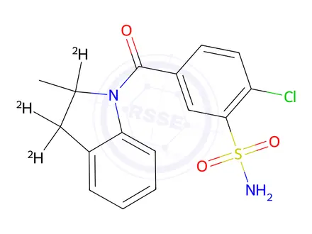 Chemical structure of N-(4-Chloro-3-sulfamoylbenzoyl)-2-methylindoline-d3