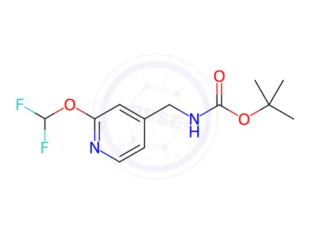 Chemical structure of Carbamic acid, N-[[2-(difluoromethoxy)-4-pyridinyl]methyl]-, 1,1-dimethylethyl ester