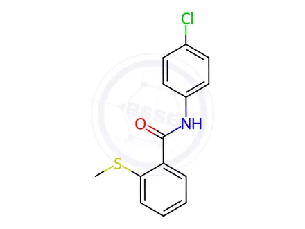 Chemical structure of N-(4-chlorophenyl)-2-(methylthio)benzamide