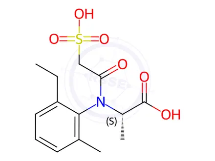 Chemical structure of N-(2-Ethyl-6-methylphenyl)-N-(2-sulfoacetyl)-L-alanine