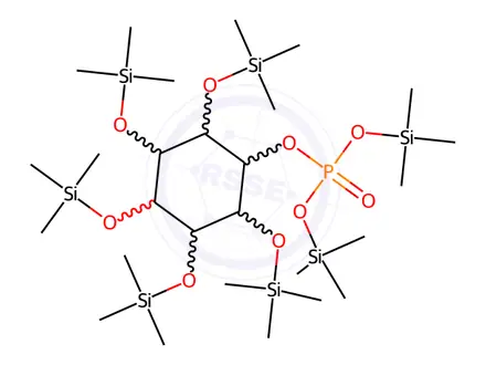 Chemical structure of 1-O,3-O,4-O,5-O,6-O-Pentakis(trimethylsilyl)-D-myo-inositol [phosphoric acid bis(trimethylsilyl)] ester