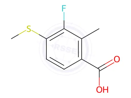Chemical structure of 3-Fluoro-2-methyl-4-(methylthio)benzoic acid