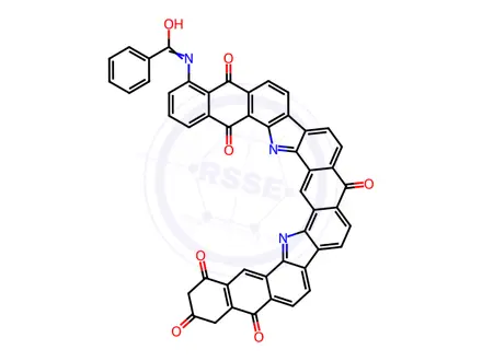 Chemical structure of N-(5,10,15,16,17,18,19,24-octahydro-5,10,15,17,19,24-hexaoxodinaphtho[2,3-i:2',3'-i']benzo[1,2-a:5,4-a']dicarbazol-4-yl)benzamide