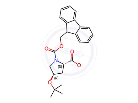 Chemical structure of (Fmoc-O-t-butyl-L-4-hydroxyproline