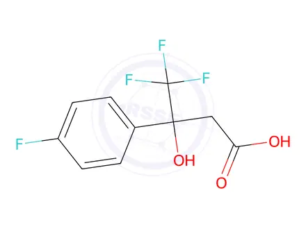 Chemical structure of 4,4,4-Trifluoro-3-(4-fluorophenyl)-3-hydroxybutanoic acid