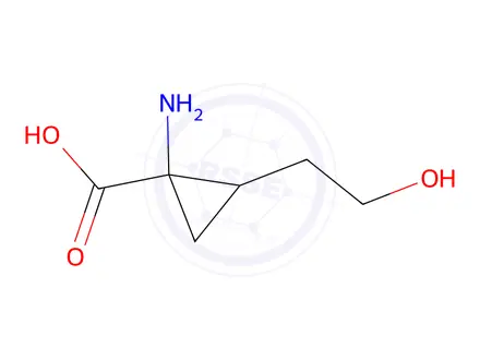 Chemical structure of Cyclopropanecarboxylic acid, 1-amino-2-(2-hydroxyethyl)-(9CI)