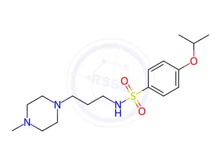Chemical structure of p-Isopropoxy-N-[3-(4-methyl-1-piperazinyl)propyl]benzenesulfonamide