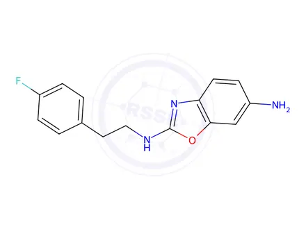 Chemical structure of 2-N-[2-(4-Fluorophenyl)ethyl]-1,3-benzoxazole-2,6-diamine