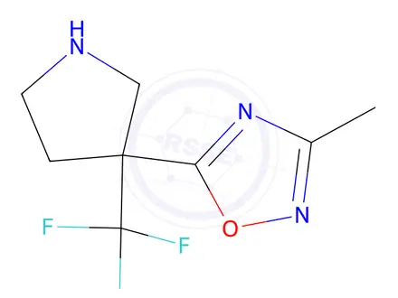 Chemical structure of 3-Methyl-5-(3-(trifluoromethyl)pyrrolidin-3-yl)-1,2,4-oxadiazole