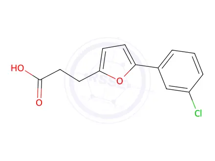 Chemical structure of 3-(5-(3-Chlorophenyl)furan-2-yl)propanoic acid