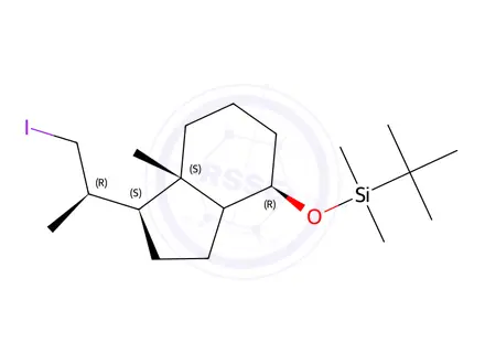 Chemical structure of tert-Butyl-[1-(2-iodo-1-methyl-ethyl)-7a-methyl-octahydro-inden-4-yloxy]-dimethyl-silane