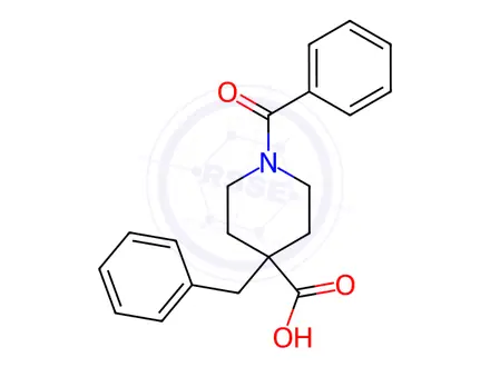 Chemical structure of 1-Benzoyl-4-benzylpiperidine-4-carboxylic acid