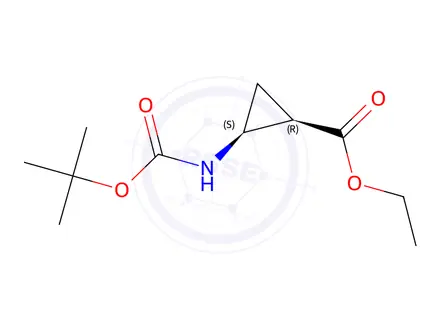 Chemical structure of Cis-Ethyl 2-(Boc-Amino)Cyclopropanecarboxylate