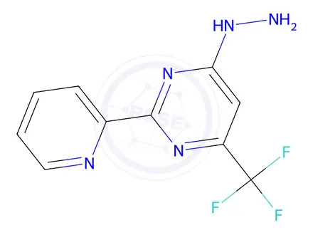 Chemical structure of 4-Hydrazinyl-2-(pyridin-2-yl)-6-(trifluoromethyl)pyrimidine