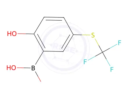 Chemical structure of 2-Hydroxy-5-[(trifluoromethyl)sulfanyl]phenylboronic acid