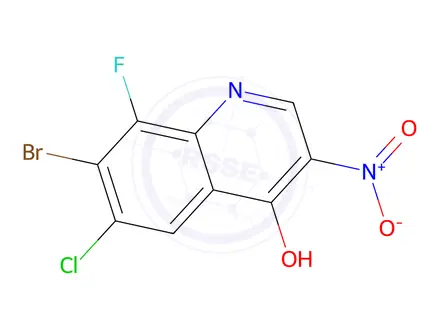 Chemical structure of 7-Bromo-6-chloro-8-fluoro-3-nitroquinolin-4(1H)-one