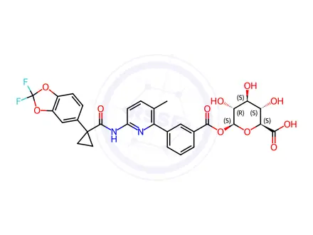 Chemical structure of Lumacaftor acyl-beta-D-glucuronide