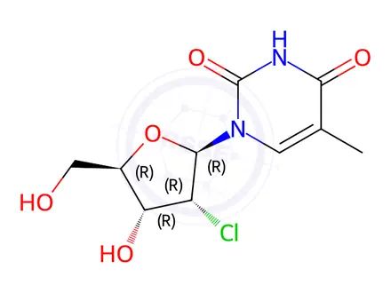 Chemical structure of 2`-Chlorothymidine