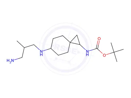 Chemical structure of tert-butyl N-[6-[(3-amino-2-methyl-propyl)amino]spiro[2.5]octan-2-yl]carbamate
