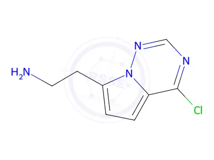Chemical structure of 2-{4-chloropyrrolo[2,1-f][1,2,4]triazin-7-yl}ethan-1-amine