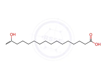 Chemical structure of 15-Hydroxyhexadecanoic acid