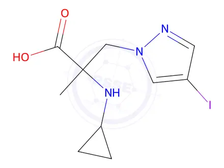 Chemical structure of 2-(Cyclopropylamino)-3-(4-iodo-1h-pyrazol-1-yl)-2-methylpropanoic acid