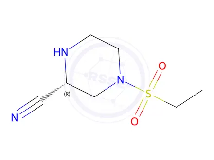 Chemical structure of (2R)-4-ethylsulfonylpiperazine-2-carbonitrile