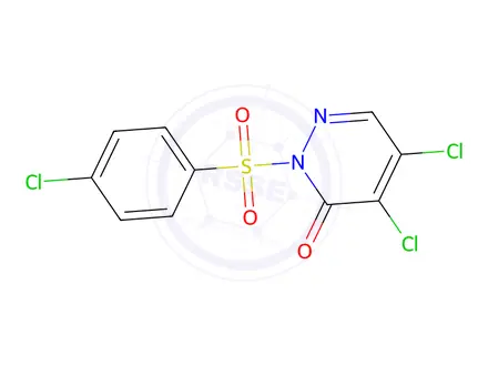 Chemical structure of 4,5-dichloro-2-[(4-chlorophenyl)sulfonyl]-3(2H)-Pyridazinone