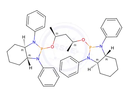 Chemical structure of (3aR,3a'R,7aR,7a'R)-2,2'-(((2S,4S)-Pentane-2,4-diyl)bis(oxy))bis(1,3-diphenyloctahydro-1H-benzo[d][1,3,2]diazaphosphole)