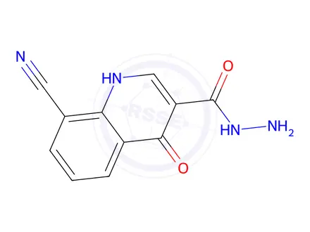 Chemical structure of 8-Cyano-4-hydroxyquinoline-3-carbohydrazide