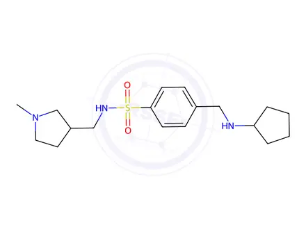 Chemical structure of 4-((Cyclopentylamino)methyl)-N-((1-methylpyrrolidin-3-yl)methyl)benzenesulfonamide