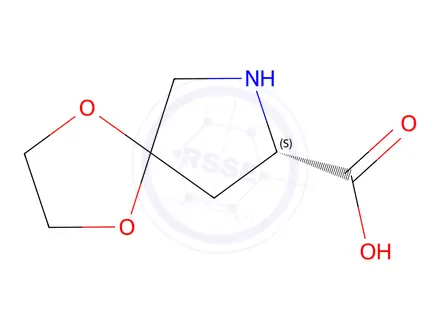Chemical structure of (S)-1,4-dioxa-7-azaspiro[4.4]Nonane-8-carboxylic acid