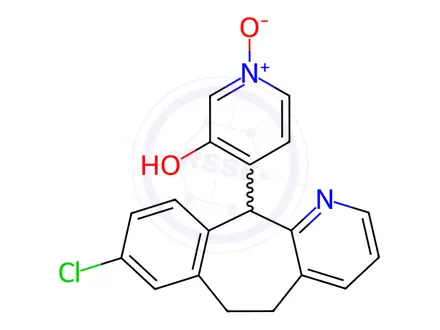 Chemical structure of 4-(8-Chloro-6,11-dihydro-5H-benzo[5,6]cyclohepta[1,2-b]pyridin-11-yl)-3-pyridinol 1-oxide