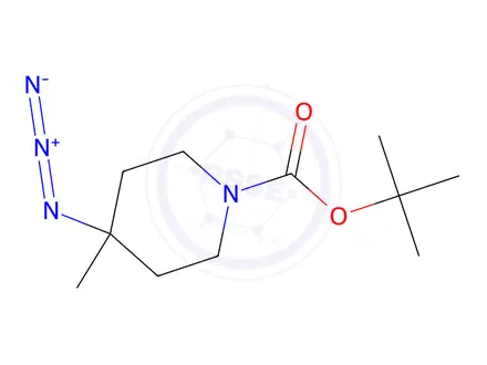 Chemical structure of tert-butyl 4-azido-4-methyl-piperidine-1-carboxylate