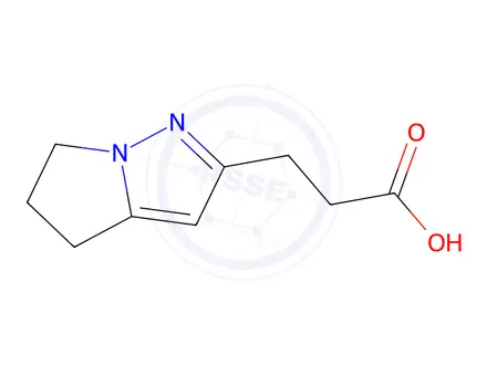 Chemical structure of 3-(5,6-Dihydro-4H-pyrrolo[1,2-b]pyrazol-2-yl)propanoic acid