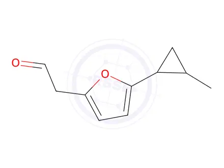 Chemical structure of 2-(5-(2-Methylcyclopropyl)furan-2-yl)acetaldehyde