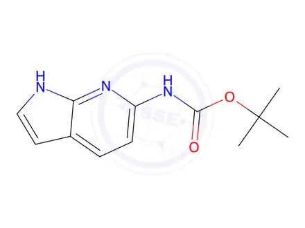 Chemical structure of tert-Butyl 1H-pyrrolo[2,3-b]pyridin-6-ylcarbamate